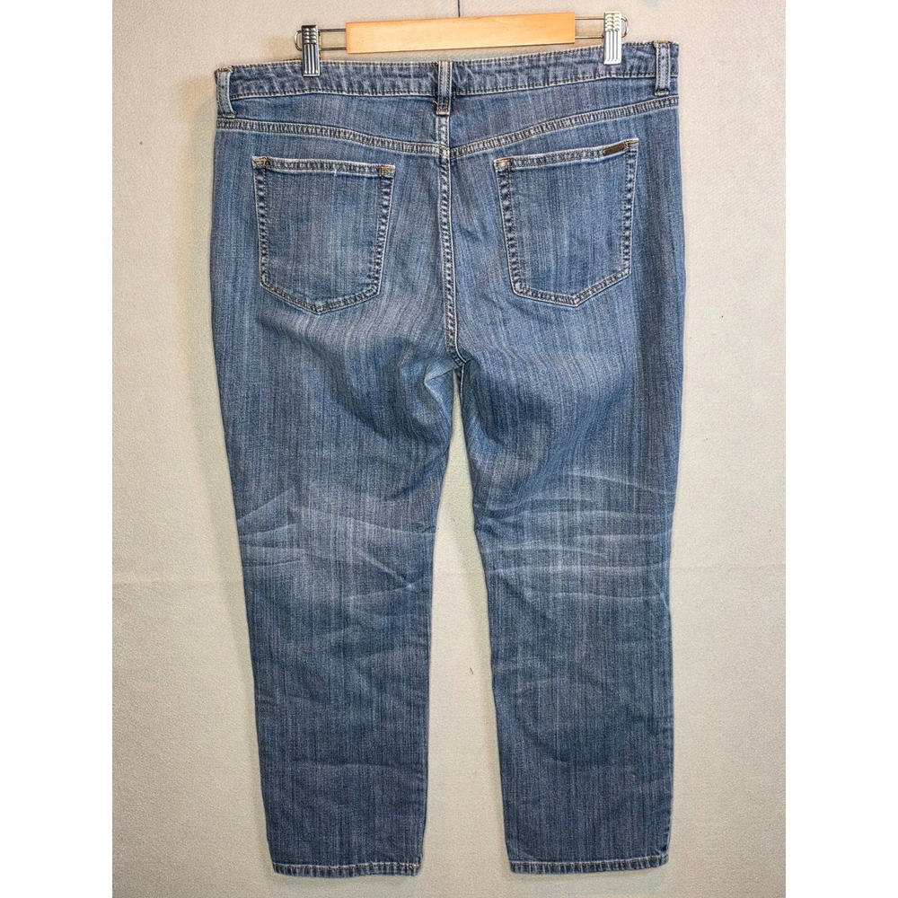 Jennifer Lopez Jeans Womens Straight Leg Blue Medium Wash Distressed Size 16 Y2K - Picture 7 of 9